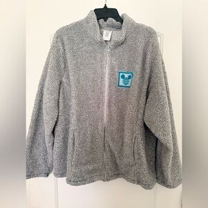 Disney Parks Mickey Fleece Jacket 1X XL Women’s Walt Disney World Full Zip Gray